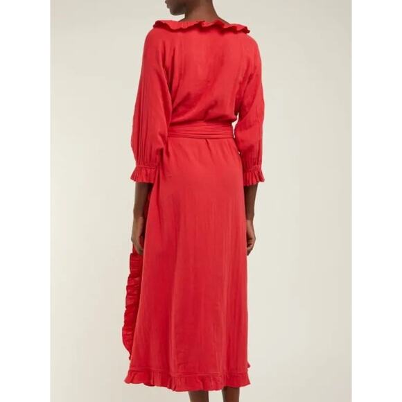Rhode Resort Red Red Jagger Wrap Dress size L - Picture 4 of 13